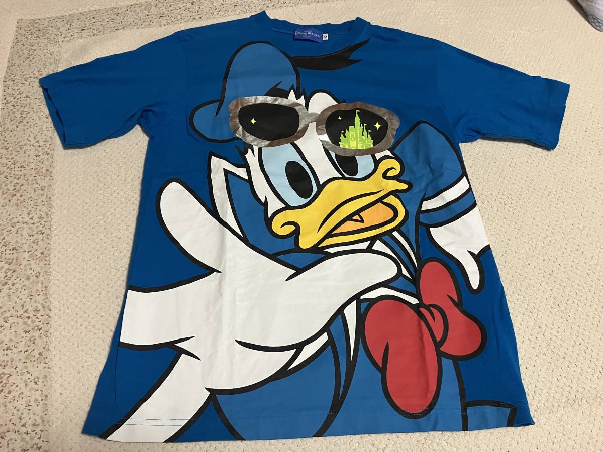 大幅値下げ!売切中古美品!!1回使用のみ!TOKYO Disney RESORT/ドナルドダックTシャツ/Mサイズ/ブルー/早い者勝ち!_画像1