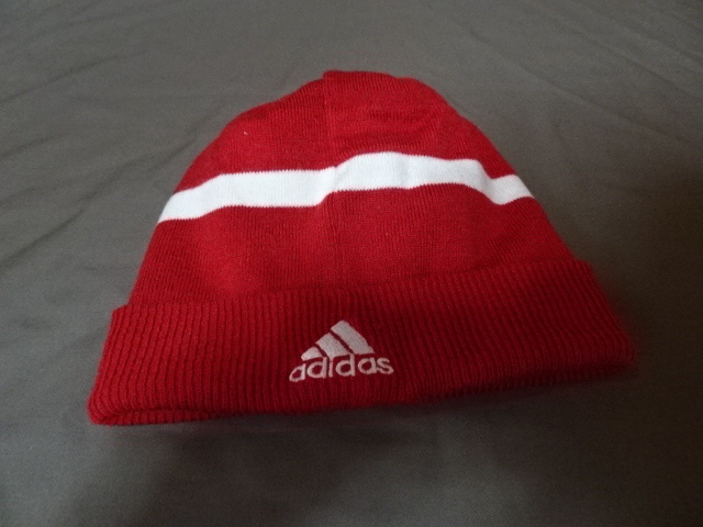 激レア USA購入 富永啓生在籍【adidas】製 USカレッジ ネブラスカ大学 ハスキーズ【Nebraska Huskers】ロゴ刺繍入りニットキャップ中古良品_画像7