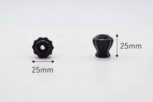 ガラス製つまみ 直径約25mm ブラック（黒色） 16個セット 取っ手 ハンドル 引き出し ノブ BL 1”ｘ16 の画像2