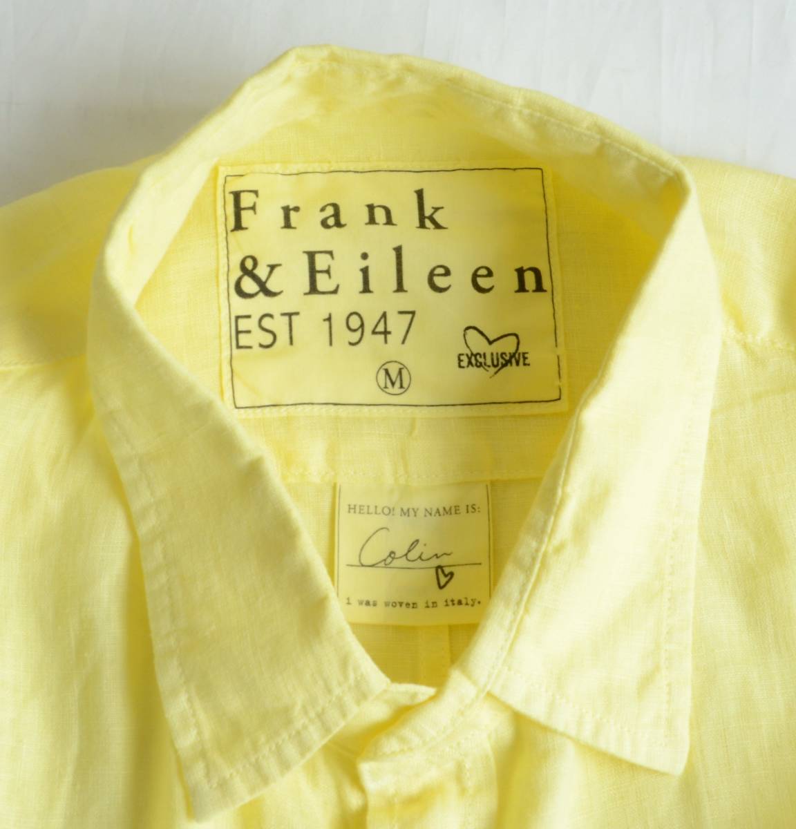 新品 ロンハーマン Frank&Eileen フランク&アイリーン リネンシャツ size M イエローの画像4