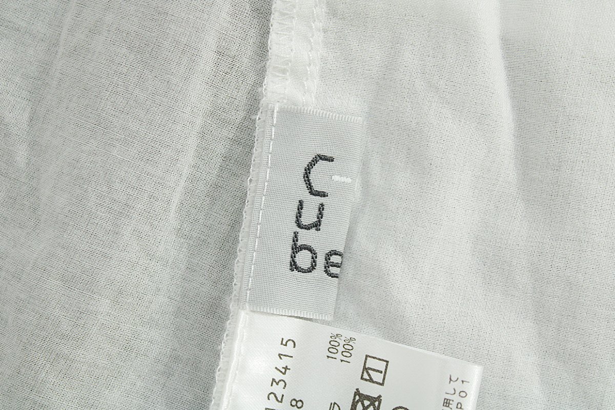 2020年美品 Cube-Cubeセンソユニコ 洗える/7分袖ロングブラウス 白紺黄緑38aj883_画像10