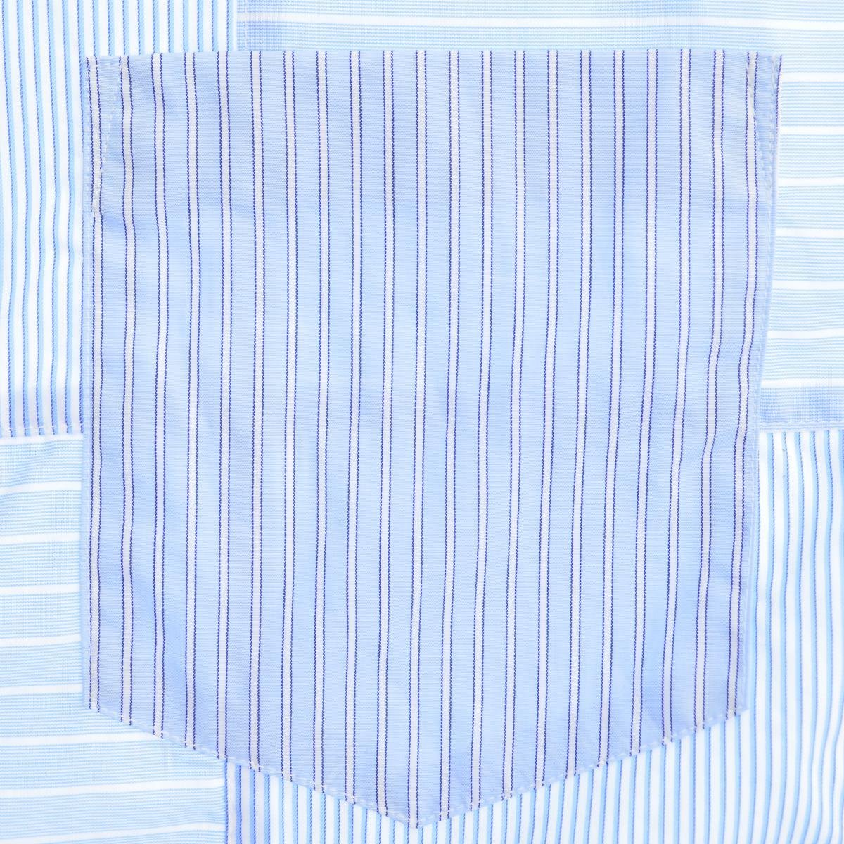 [M]COMME des GARCONS HOMME / Comme des Garcons Homme 23SS AD2022 HK-B020 cotton stripe / check MIX product . patchwork short sleeves shirt 