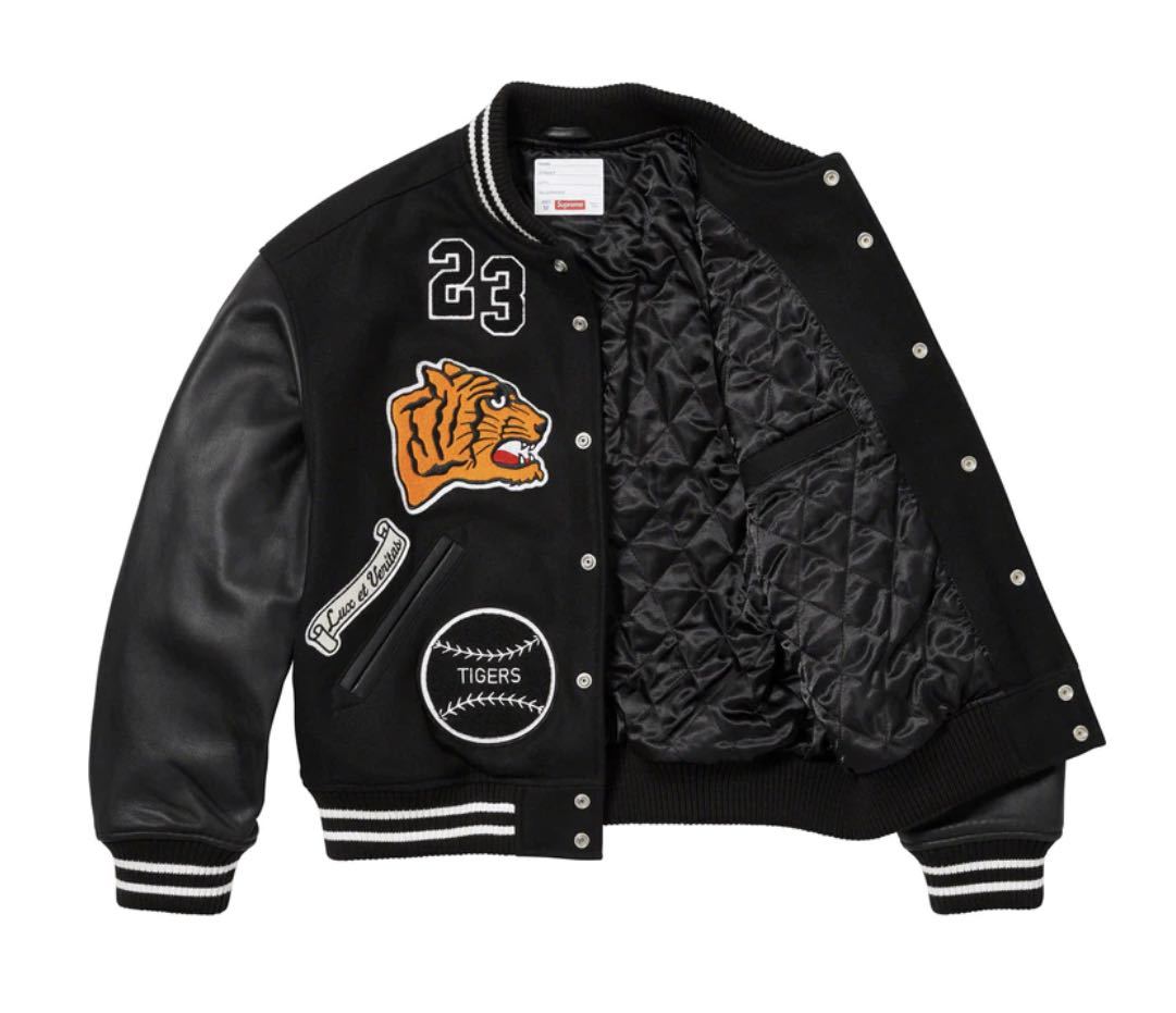 Supreme 2023FW Tiger Varsity Jacket Black Lサイズ シュプリーム