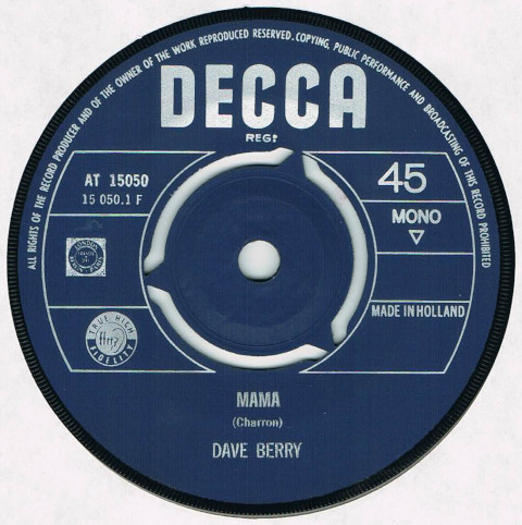 ●DAVE BERRY / MAMA / ANN [HOLLAND 45 ORIGINAL 7inch シングル 試聴]_画像3