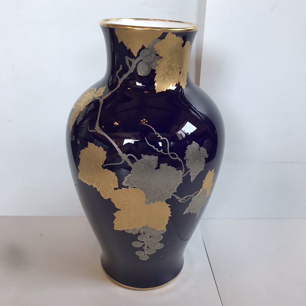大倉陶園花瓶金金彩銀銀彩瑠璃OKURA 花生花器オークラ| JChere雅虎拍卖代购