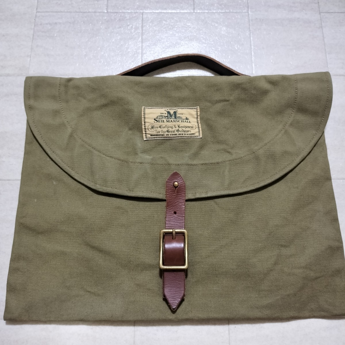 定価:20900円　ドイツ製　SEIL MARSCHALL(サイル マーシャル) CANVAS BRIEFCASE -(48CA)KHAKI-　キャンバス　ブリーフケース　_画像1