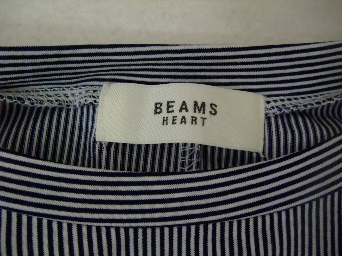 *BEAMS HEART stripe pattern T-shirt 