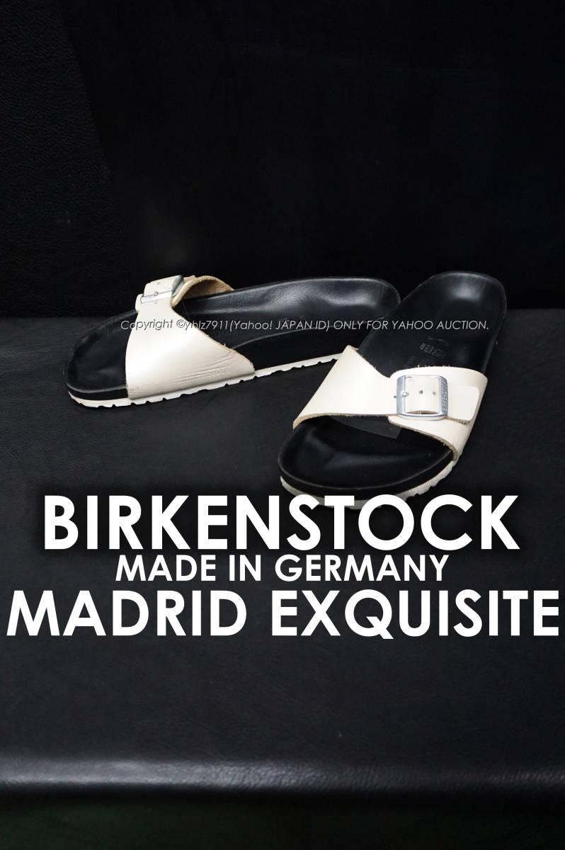 ビルケンシュトック マドリッド エクスクイジット 40/26cm レザーサンダル パール/ブラック MADRID EXQUISITE 靴 ストラップサンダル