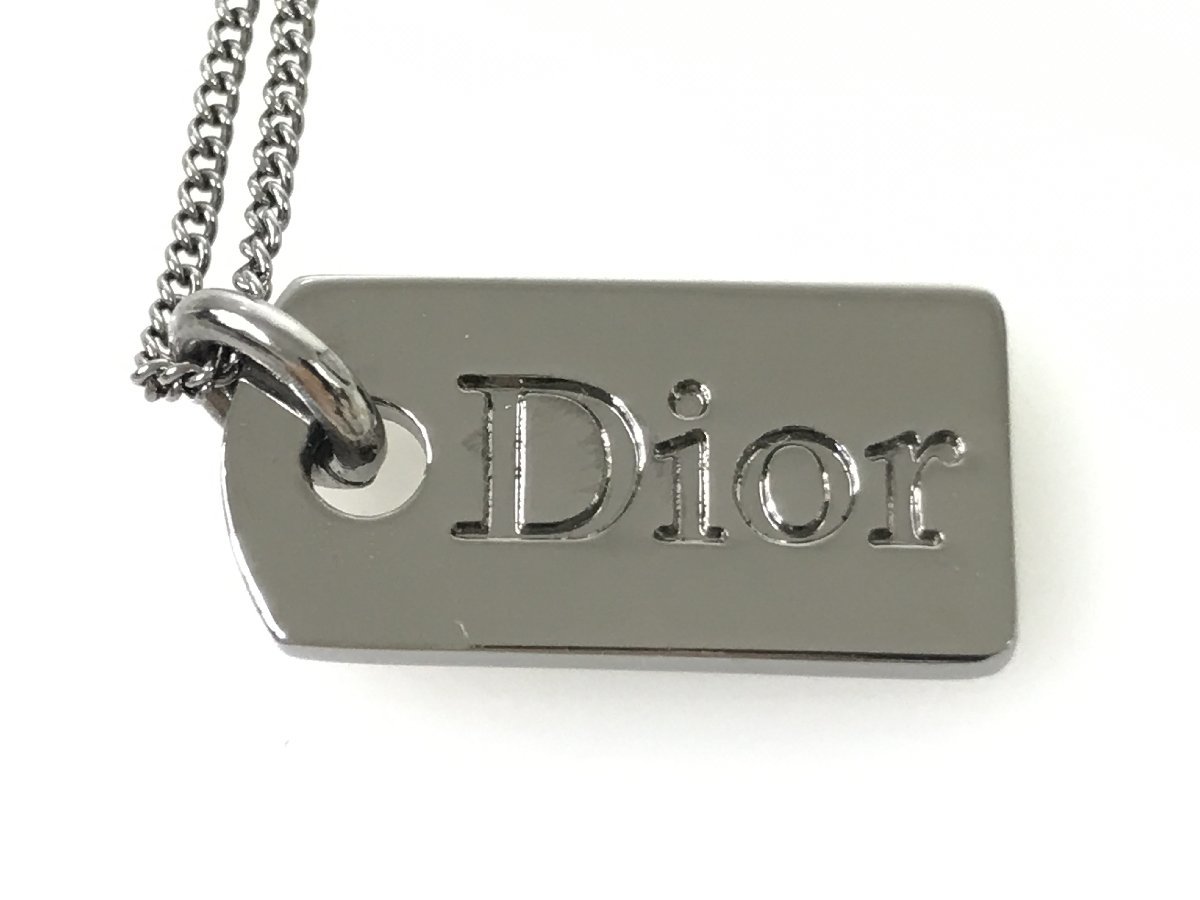 日本最大のブランド 美品　クリスチャン・ディオール　Christian Dior　ロゴ　プレート　ブレスレット　シルバーカラー　YAS-5794 ブレスレット