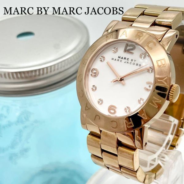 【即出荷】 30 マークジェイコブス時計　レディース腕時計　ピンクゴールド　8Pダイヤ　人気 アナログ（自動巻き）