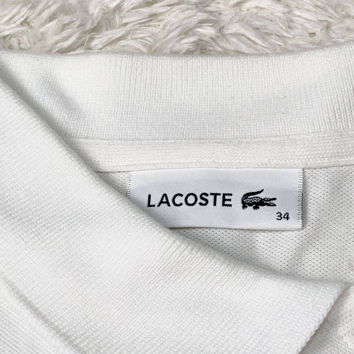 LACOSTE ラコステ ポロシャツ トップス ワンポイントロゴ 白 ゴルフ 34 S レディース B82322-93_画像3