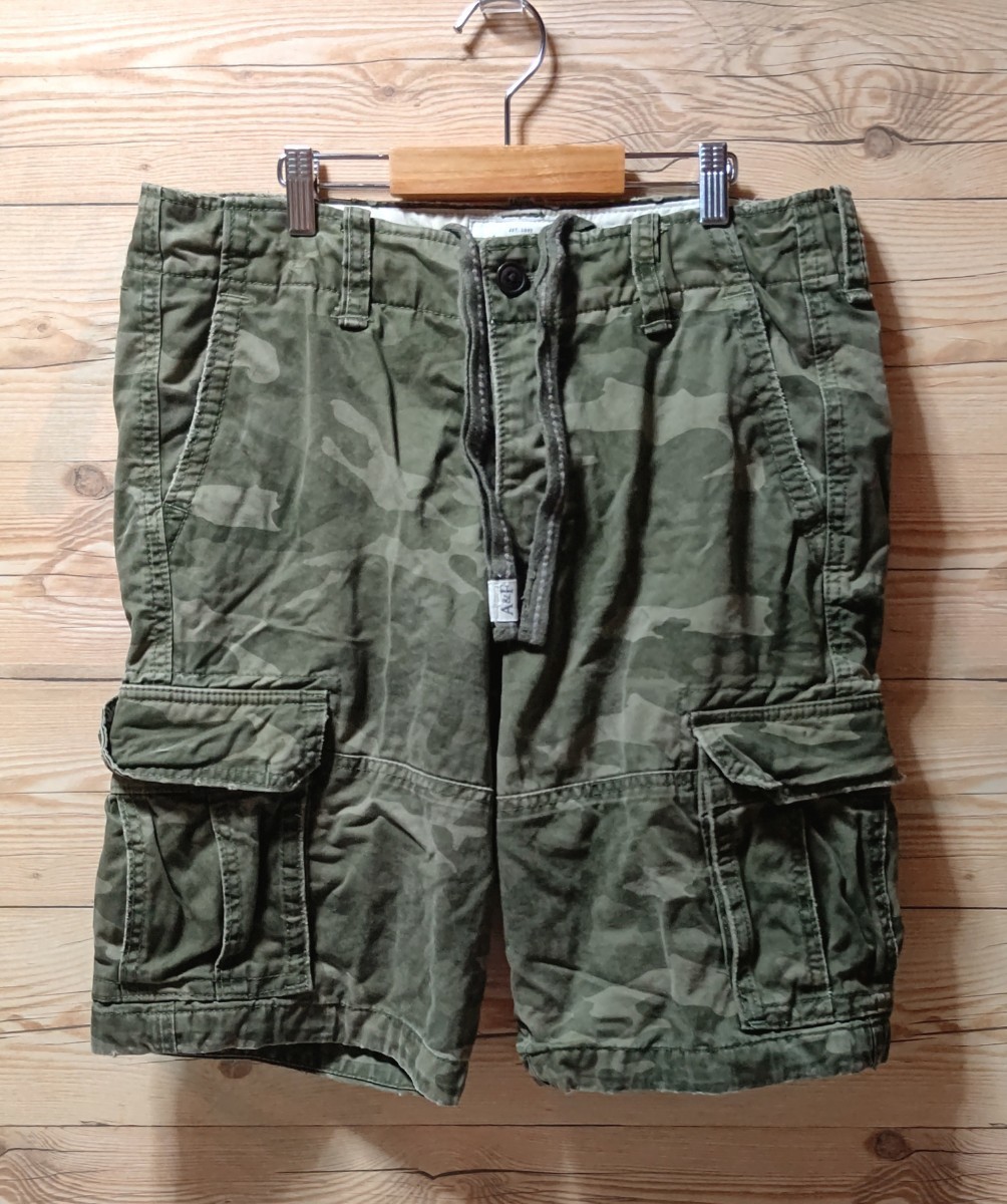 Abercrombie&Fitch 】 アバクロ/ カモフラ柄 カーゴショート Abercrombie&Fitch 】 アバクロ/ カモフラ柄 カーゴショート