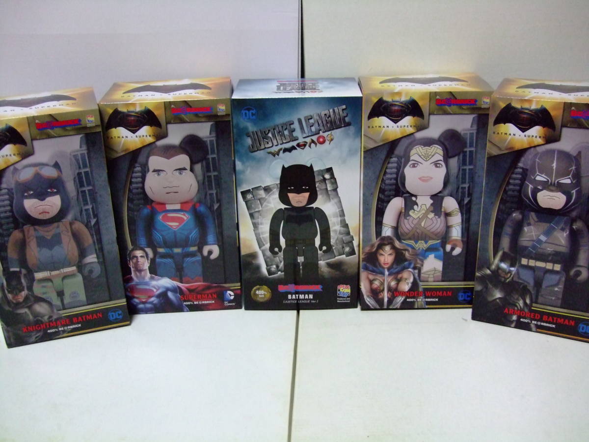  ultra rare Justy s Lee g Bearbrick 400% 5 kind set (BE@RBRICK JUSTICE LEAGUE BATMAN SUPERMAN WONDER WOMAN Batman DC COMIC)