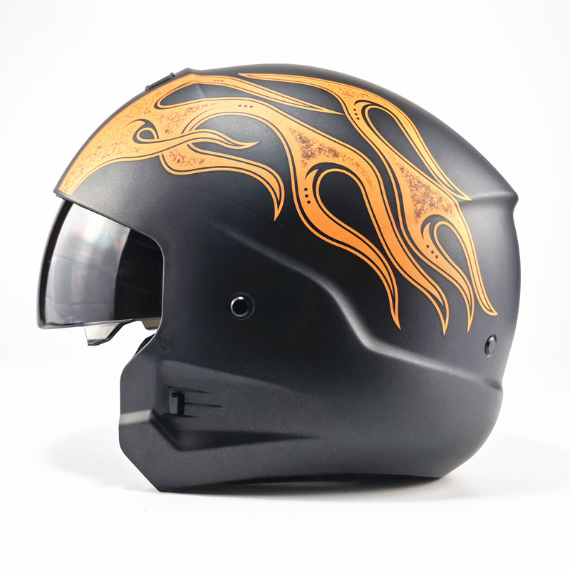 新品オートバイバイクヘルメット ハーフヘルメット フルフェイスヘルメット DOT規格品 レーシング組立式顎部分着脱できる_画像6