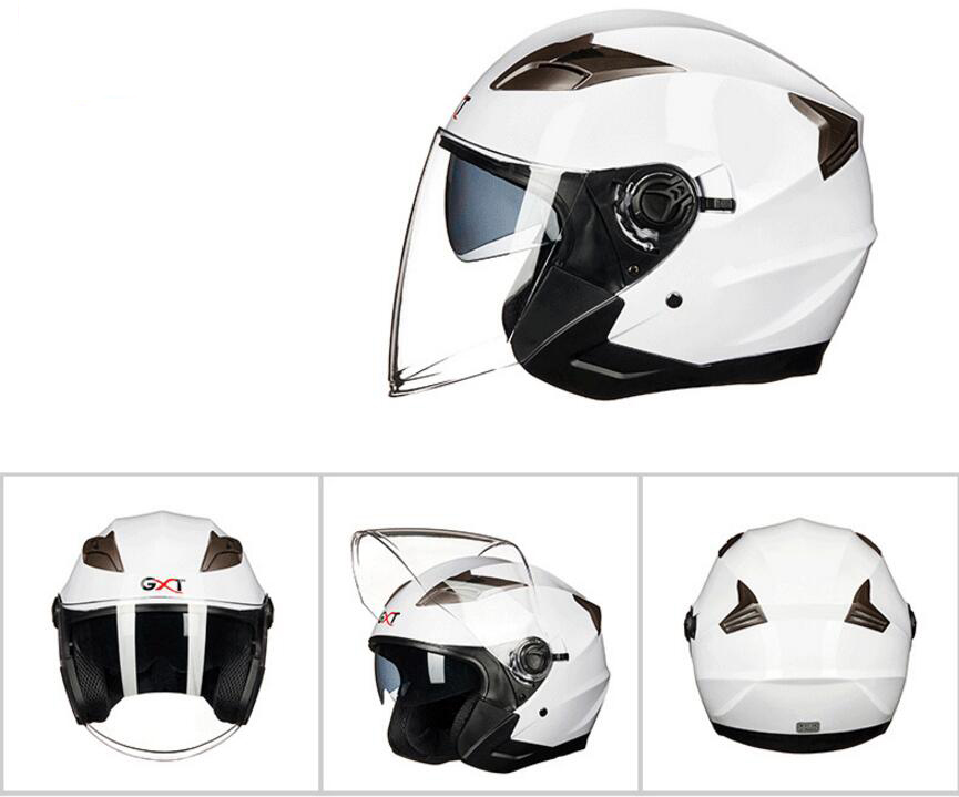 GXT ダブルレンズ ジェットヘルメット フルフェイスヘルメット 内蔵サングラス 通気 サイズ、8色 選択可能の画像2