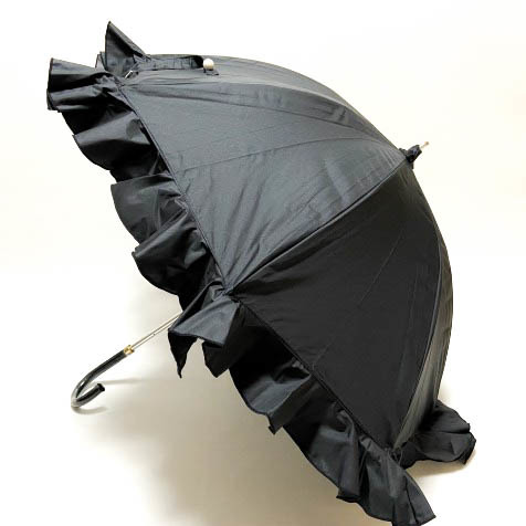  новый товар *TO BE CHIC зонт от солнца маленький pala длинный зонт *UV/ оборка / чёрный черный af10-1
