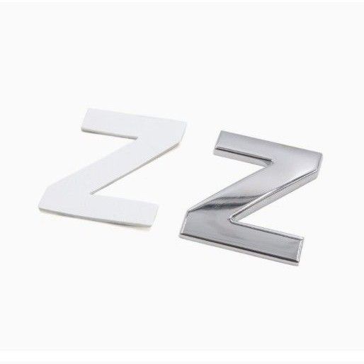 カーステッカー 銀色調 金属製 Z 文字の形状 アルファベット ステッカー エンブレム バッジ デカール 自動車用