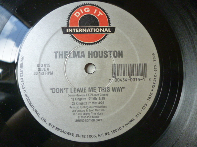 Thelma Houston / Don't Leave Me This Way 名曲カバー アップリフト VOCAL HOUSE REMIX Kingsize 12" Mix 試聴_画像2