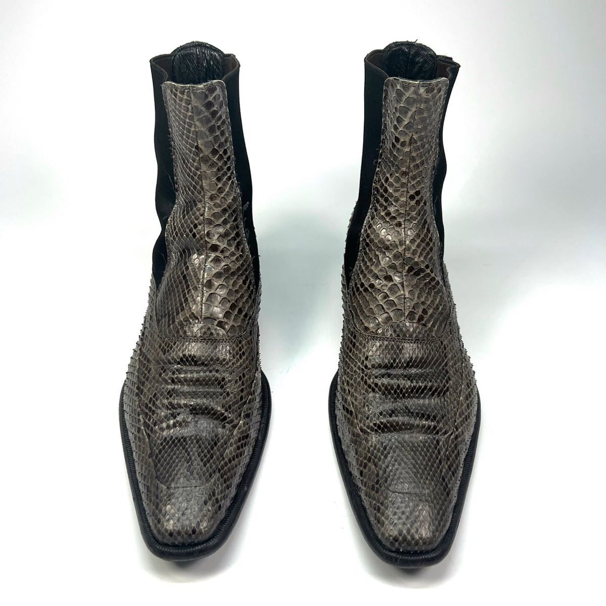 DOLCE&GABBANA ドルチェ&ガッバーナ　ドルガバ　サイドゴアブーツ　パイソンレザー　ヘビ革　6 1/2 25cm メンズ　靴　シューズ