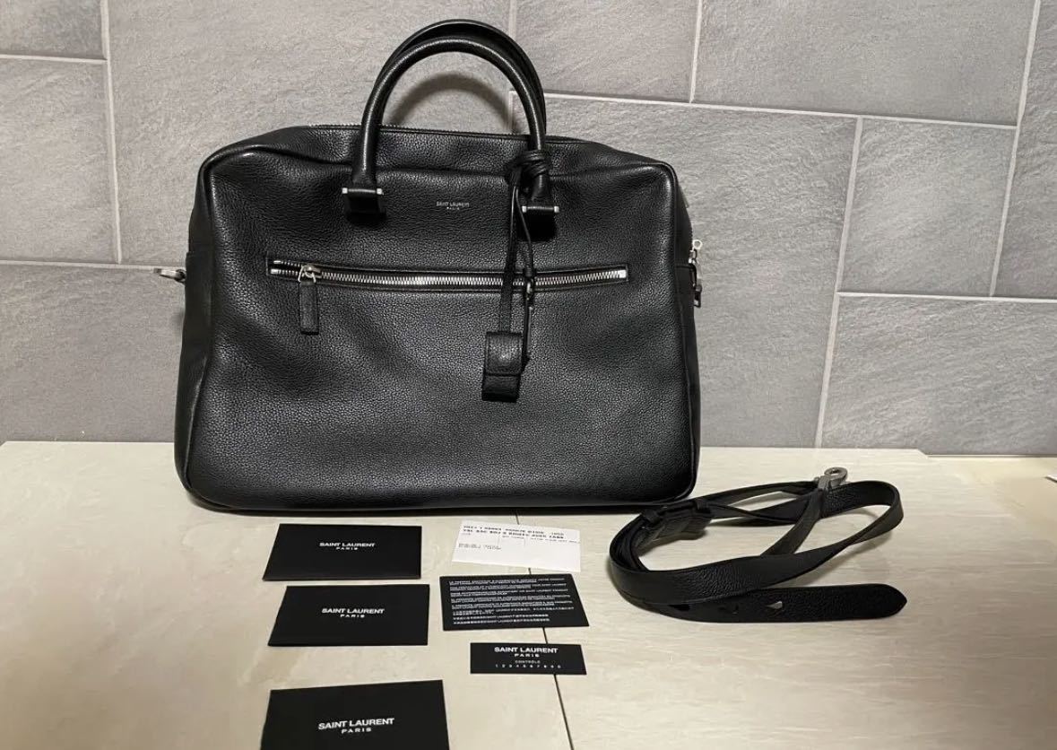 てなグッズや 本物サンローラン SAINT LAURENT ビジネスバッグブリーフケース 656670 DTI0 レザー 黒色 かばん、バッグ てなグッズや 本物サンローラン SAINT LAURENT ビジネスバッグブリーフケース 656670 DTI0 レザー 黒色 かばん、バッグ
