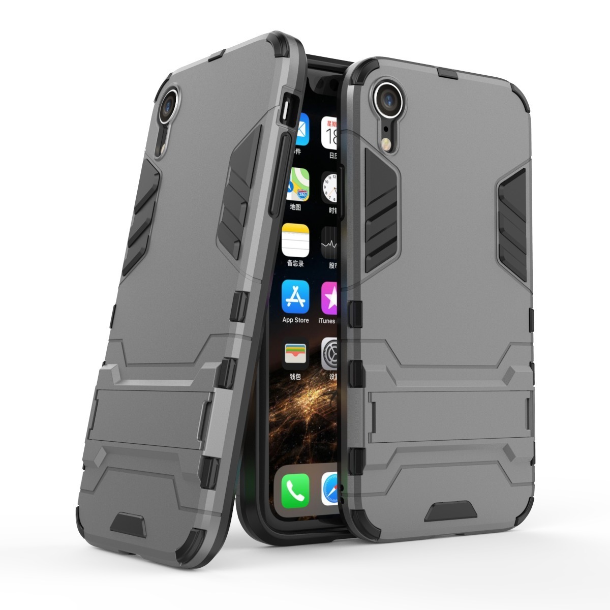 在庫処分 黒 送料無料 iPhone XR ケース 衝撃吸収 ブラック カバー アイフォーン テンアール 本体保護 画面割れにくい 破損にくい