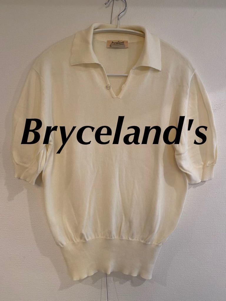 Bryceland's コットン スキッパーポロ クリーム ブライスランズ 半袖 ポロシャツ ニット bryceland’s_画像1