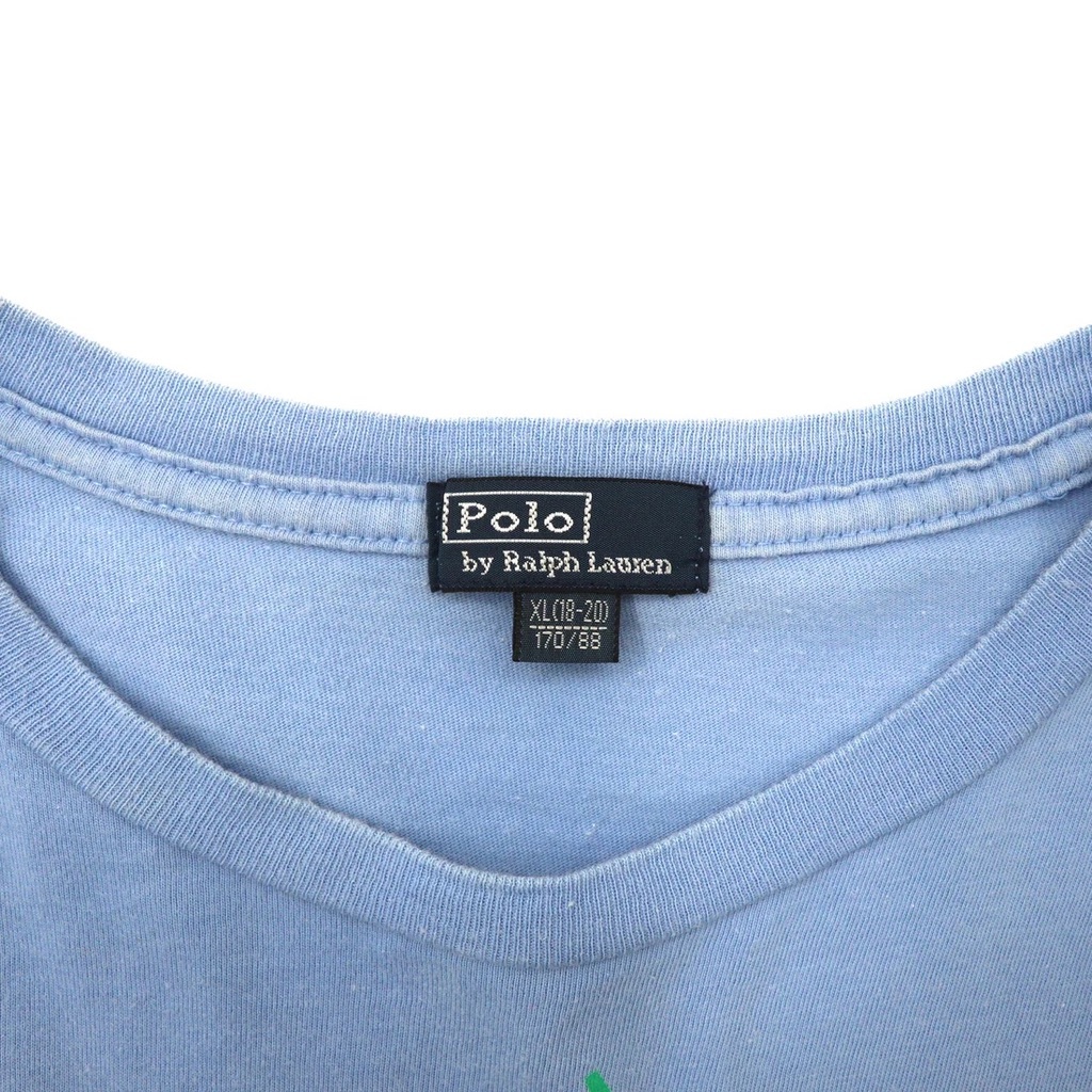 POLO BY RALPH LAUREN Tシャツ XL ブルー コットン ロゴ ビッグポニープリント_画像4