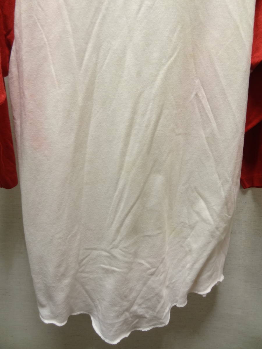 全国送料無料 アメリカ USA古着 80年代 赤色X白色 マックレガーMac Gregor MADE IN USA 七分袖 ベースボールTシャツ メンズ M ③_画像6