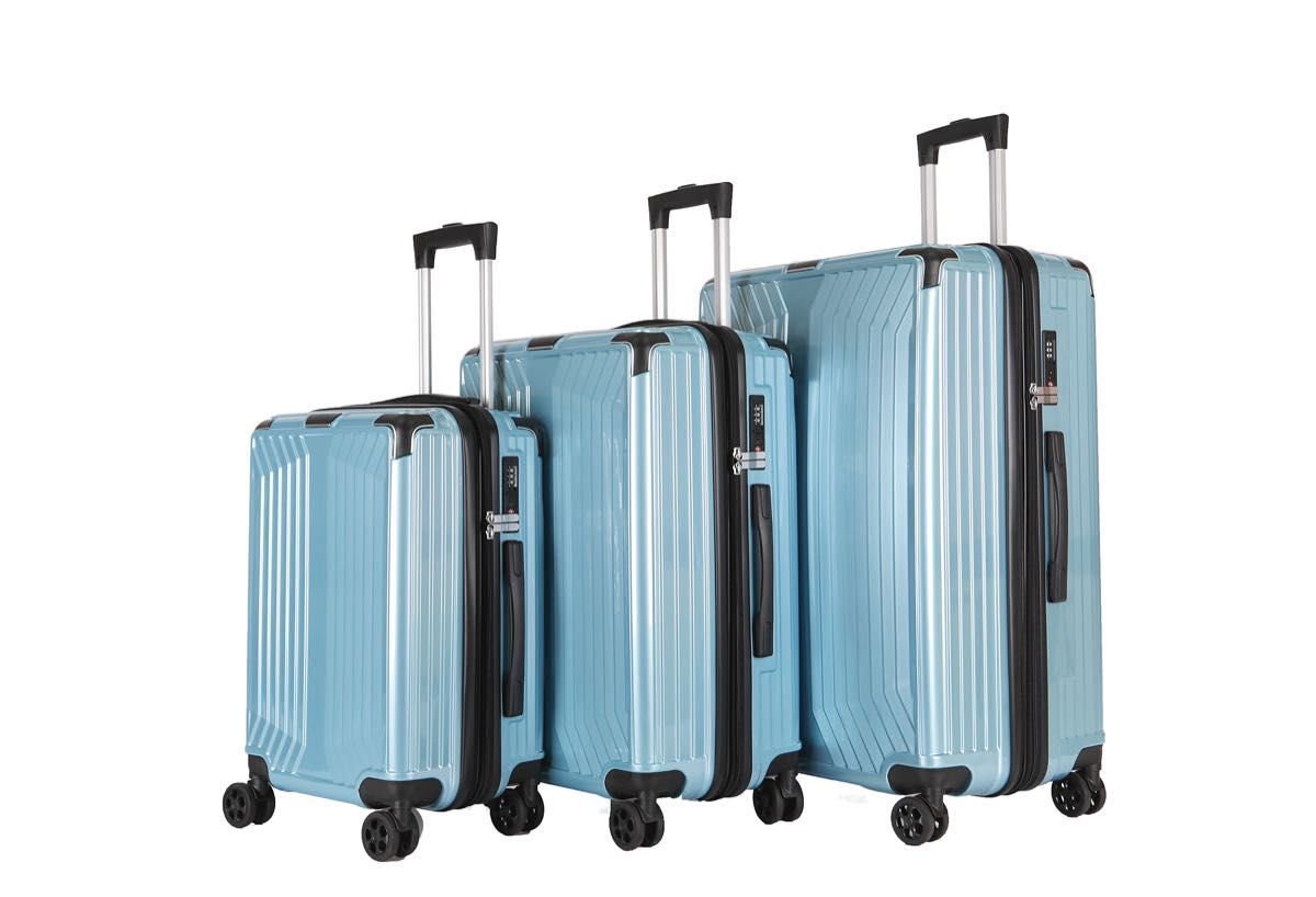 軽量Mサイズ　静音8輪　TSAロック　キャリーバッグ　スーツケース　キャリーケース　ブルー