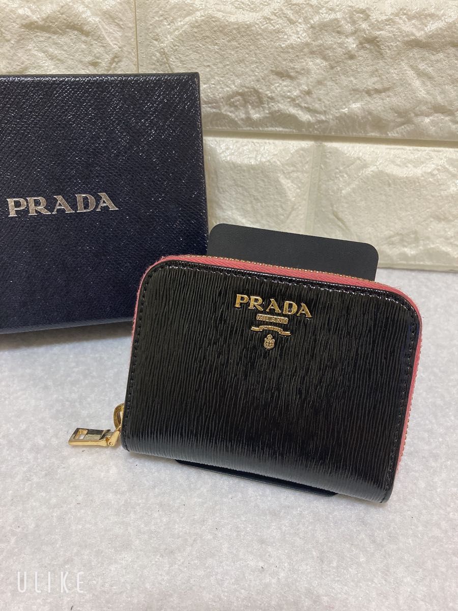 PRADA プラダ コインケース ラウンドファスナー ブラック×ピンク Yahoo