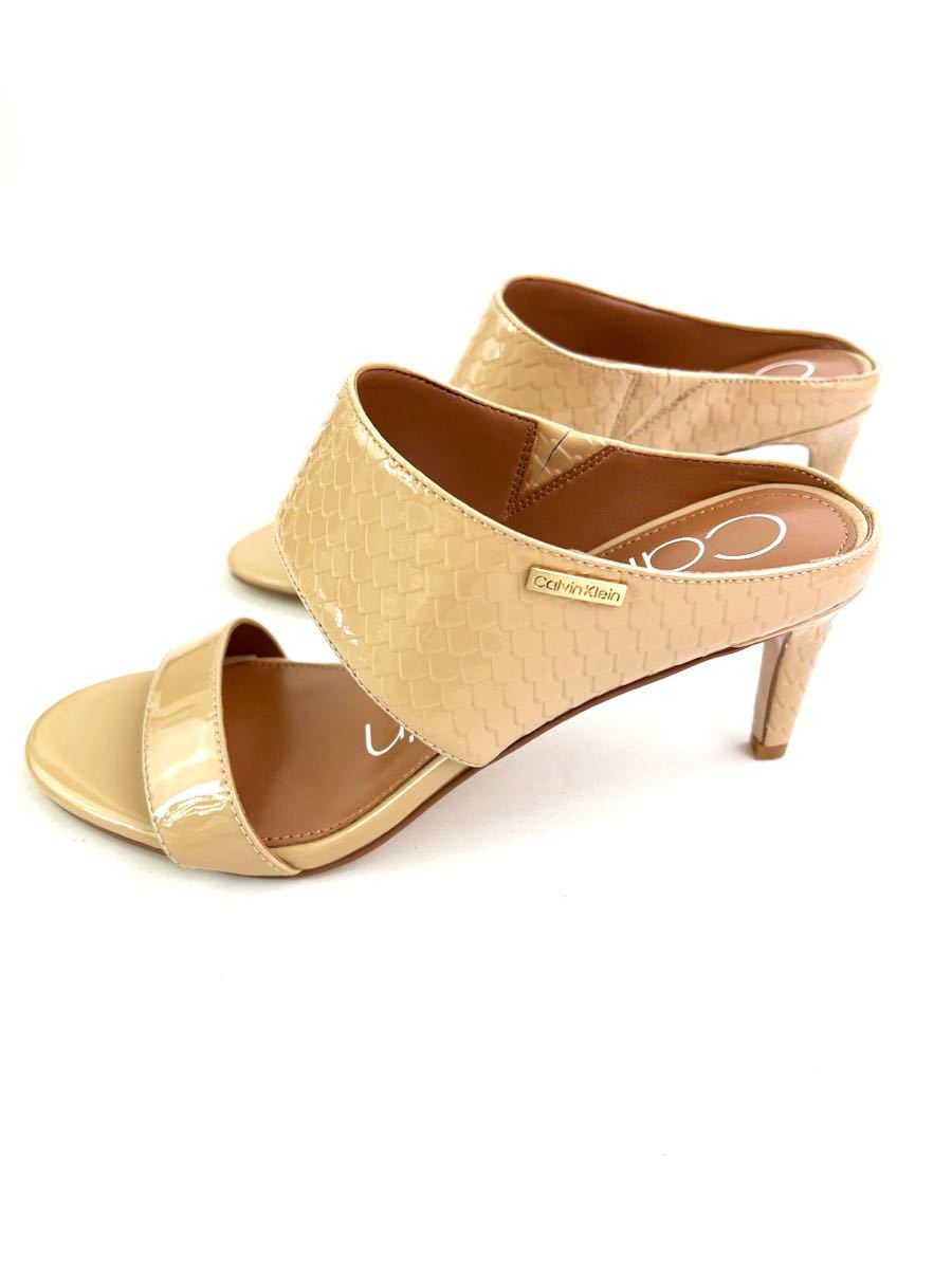 CALVINKLEIN Calvin Klein heel sandals beige 6.5 enamel pumps shoes 