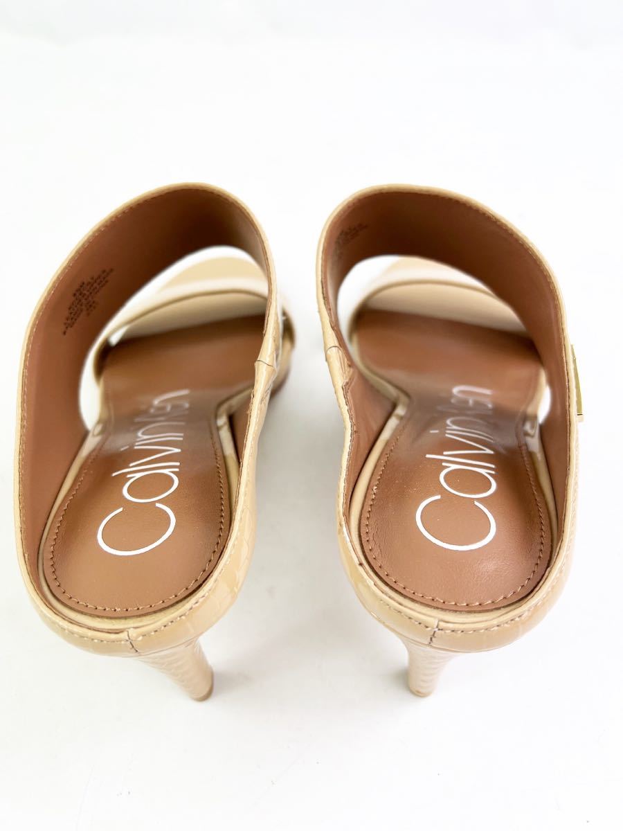 CALVINKLEIN Calvin Klein heel sandals beige 6.5 enamel pumps shoes 