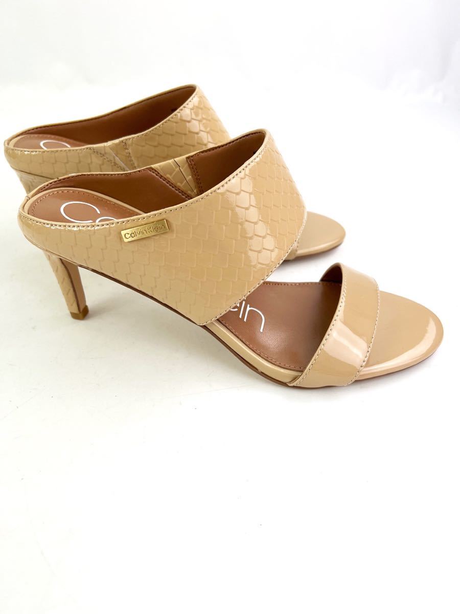 CALVINKLEIN Calvin Klein heel sandals beige 6.5 enamel pumps shoes 