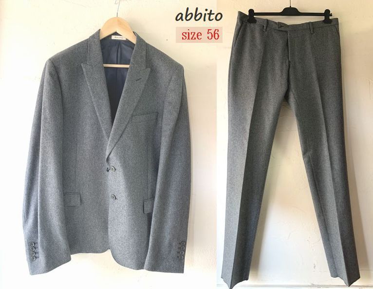新品★最大値下げ ABBITO　アビート　シングルスーツ　グレー　ウール混 サイズ56　 参考93,500円
