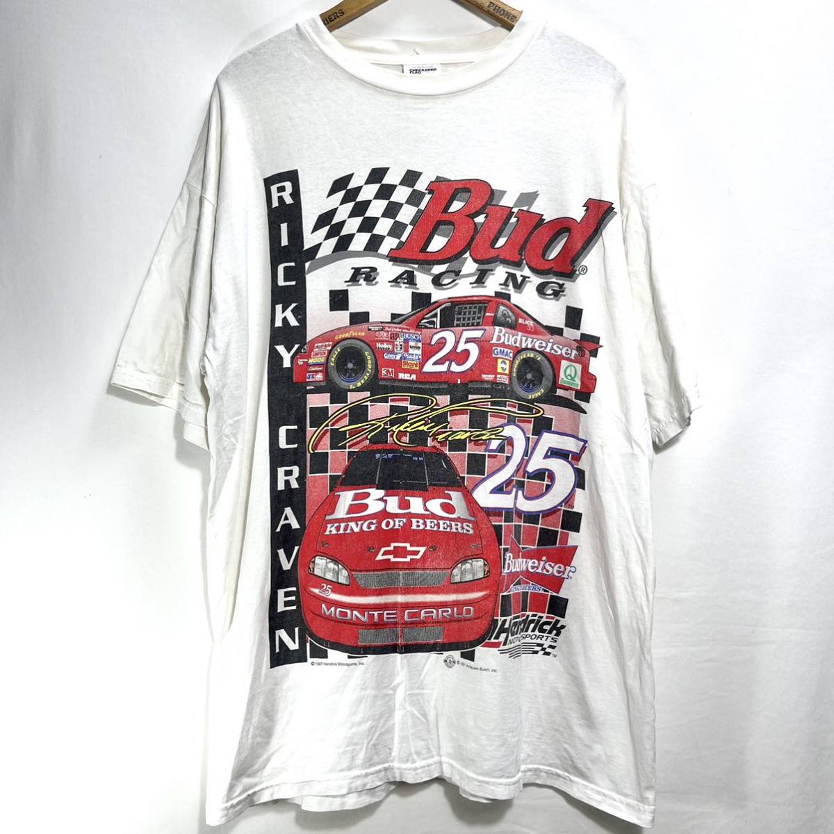 ■ 90s 90年代 ビンテージ Ricky Craven Bud RACING Hendrick MOTORSPORTS Tシャツ サイズXL NASCAR Budweiser リッキー クラーヴェン ■の画像1