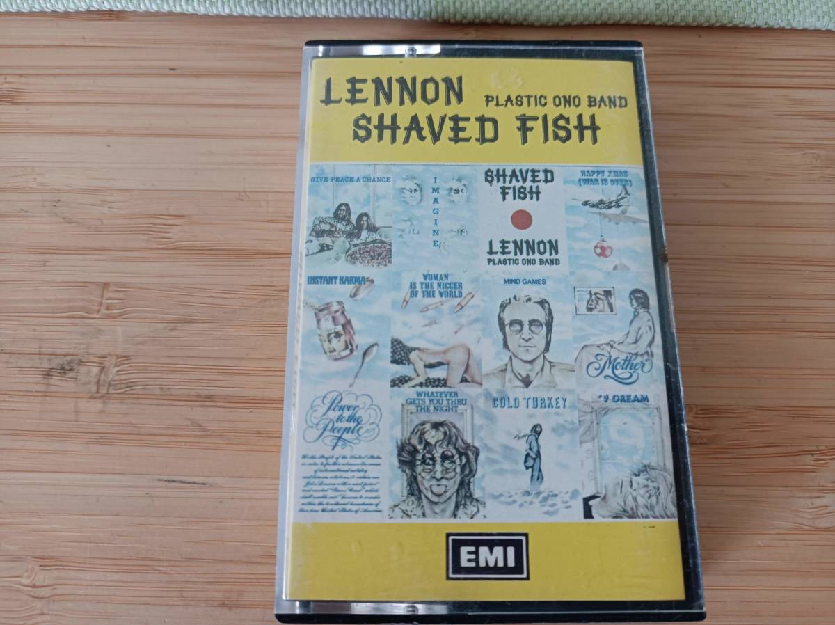 QAZ11899★JOHN LENNON　ジョン・レノン SHAVED FISH カセットテープ　黄色ジャケット　TC-PCS7173 PLASTIC ONO BAND EMI_画像1