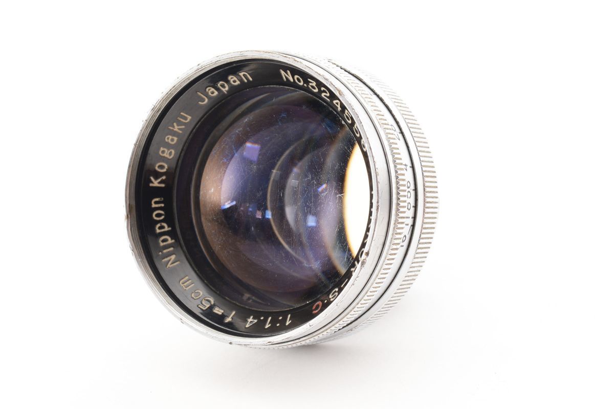 [Rank:B] Nikon Nippon Kogaku NIKKOR-S.C 5cm F1.4 Silver MF 単焦点 レンズ / ニコン 日本光学 銀鏡筒 S Mount 絞りOK ※1 #4717_画像1