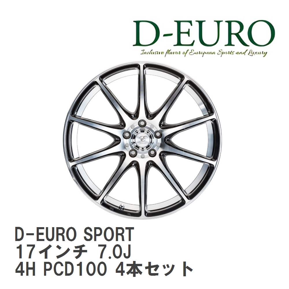 【5ZIGEN】 ホイール D-EURO SPORT ブラックポリッシュ 17インチ 7.0J 4H PCD100 4本セット