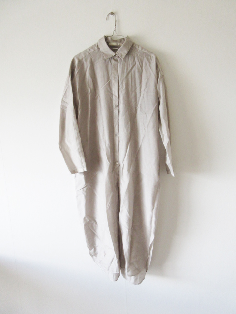 美品 2022 evam eva / エヴァムエヴァ E221T135 cupro silk shirts one piece Fog * シャツ ワンピース ブラウス レディース