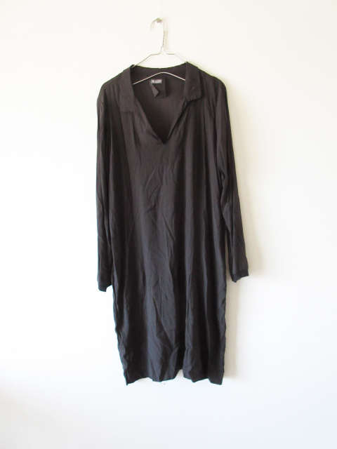 美品 KristenseN DU NORD / クリステンセン ドゥ ノルド stretch silk skipper dress BLACK * シルク スキッパードレス ワンピース