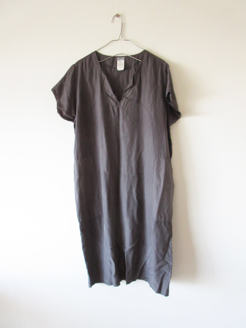 KristenseN DU NORD / クリステンセン ドゥ ノルド M-267 silk skipper dress 2 CHARCOAL * シルクスキッパーワンピース ドレス