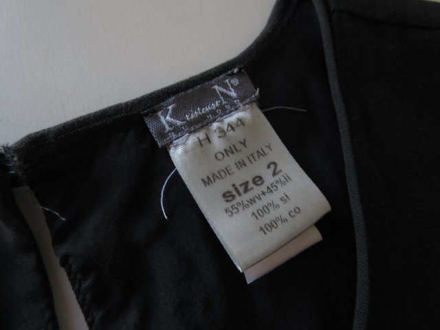 美品 KristenseN DU NORD / クリステンセン ドゥ ノルド H-344 WOOL LINEN SILK COMBINATION TANK TOP DRESS 2 BLACK * ワンピース_画像9