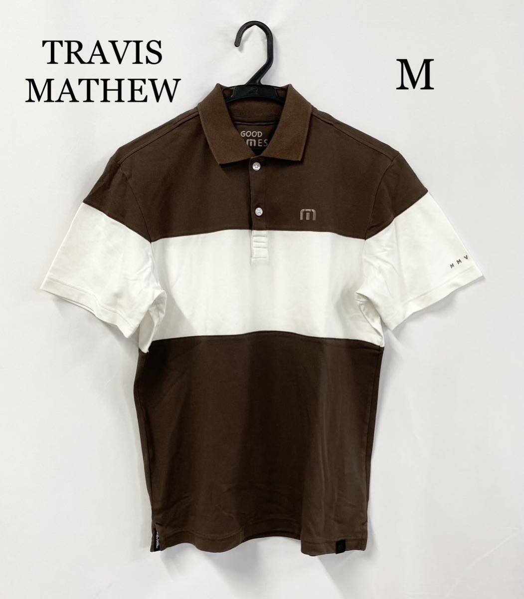 0267 TRAVIS MATHEW トラヴィスマシュー Callaway GOLF キャロウェイゴルフ 半袖ポロシャツ Mサイズ ロゴ刺繍