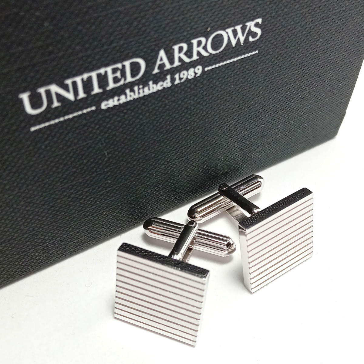 [uac572]UNITED ARROWS United Arrows запонки кафф links серебряный 925 sterling серебряный полоса квадратное оригинальный серебряный 