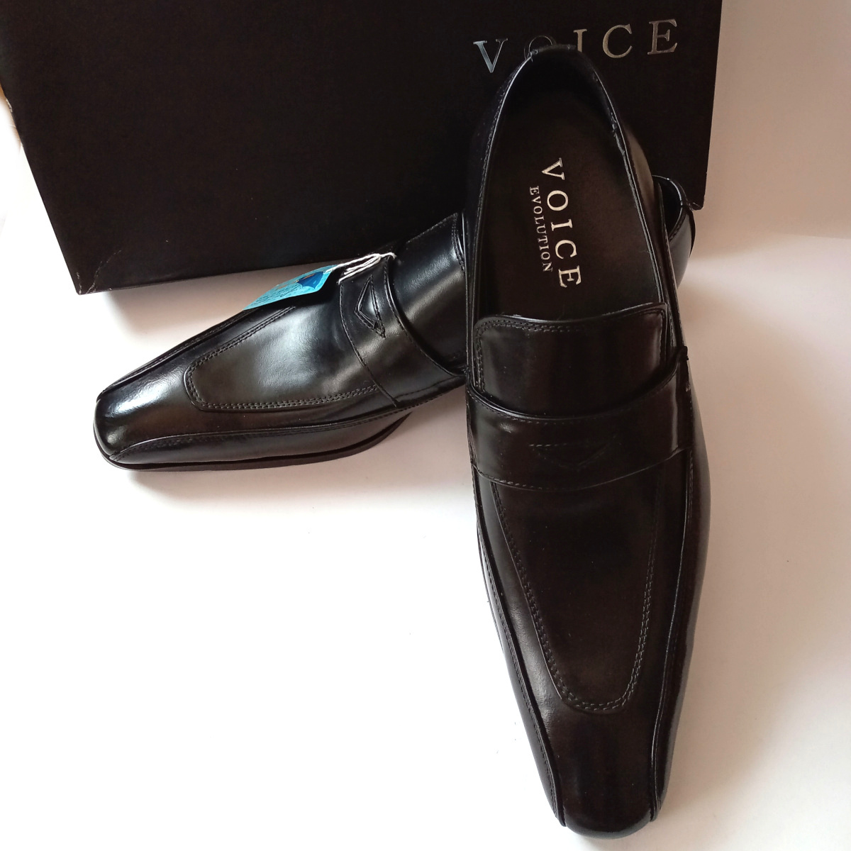 【V80】新品 VOICE ヴォイス　ビジネスシューズ　紳士靴　本革 レザー 27㎝ 日本製　革靴　ブラック黒 撥水加工 シークレットインソール_画像1