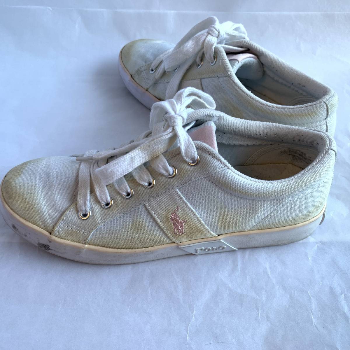 ★【USED】ラルフローレン POLO LALPH LAUREN　コットン　スニーカー　細身　24.5ｃｍ_画像6