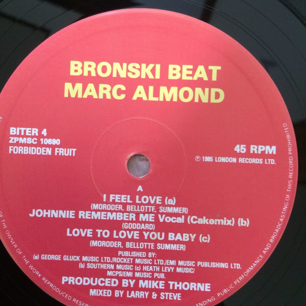 12’ Bronski Beat Marc Almond-I Feel Love/Cake Mixの画像2