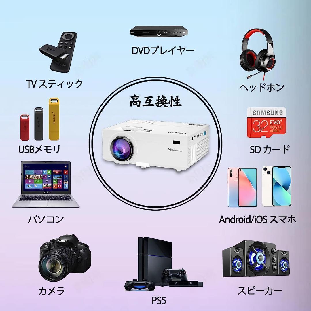 プロジェクター ホームプロジェクター 小型 フルHD対応 Firestick スマホ pc ゲーム スクリーン不要 壁 天井 映画 YouTube_画像6