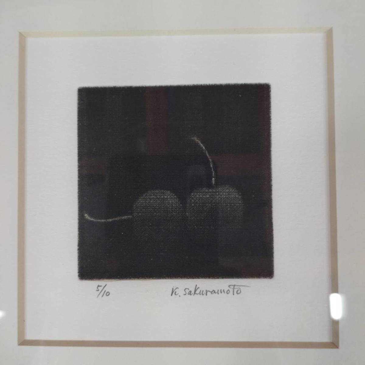 ⑥ K..book@K.SAKURAMOTO still-life picture silk screen 5/10 frame woodcut picture with autograph ornament interior objet d'art inspection ) apple sa Clan bo