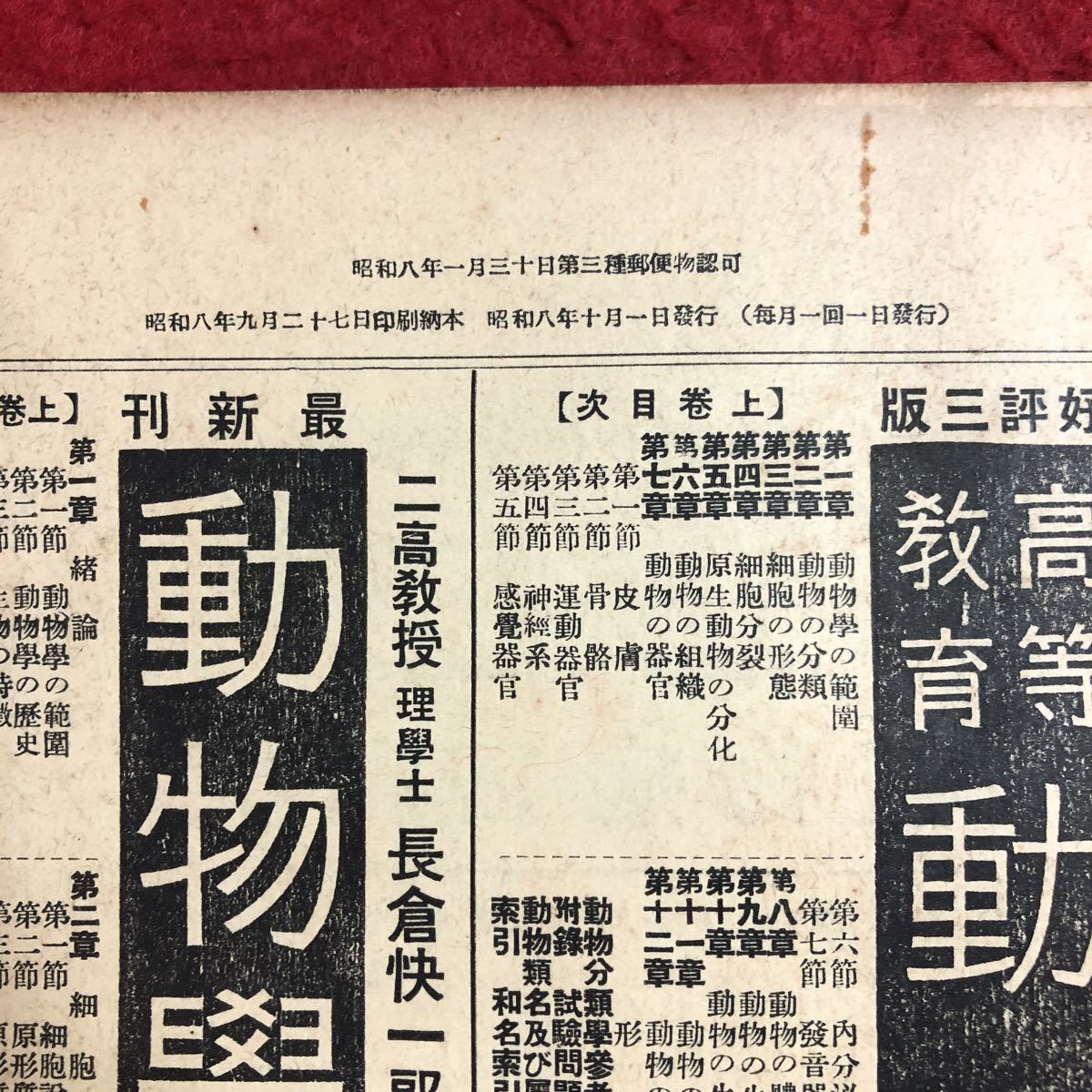 M6d-044 植物及動物 第1巻 第10号 10月号 昭和8年10月1日 発行 養賢堂 研究 論文 雑誌 植物 動物 科学 古本 古語 記事 講座 生物学 資料_画像4